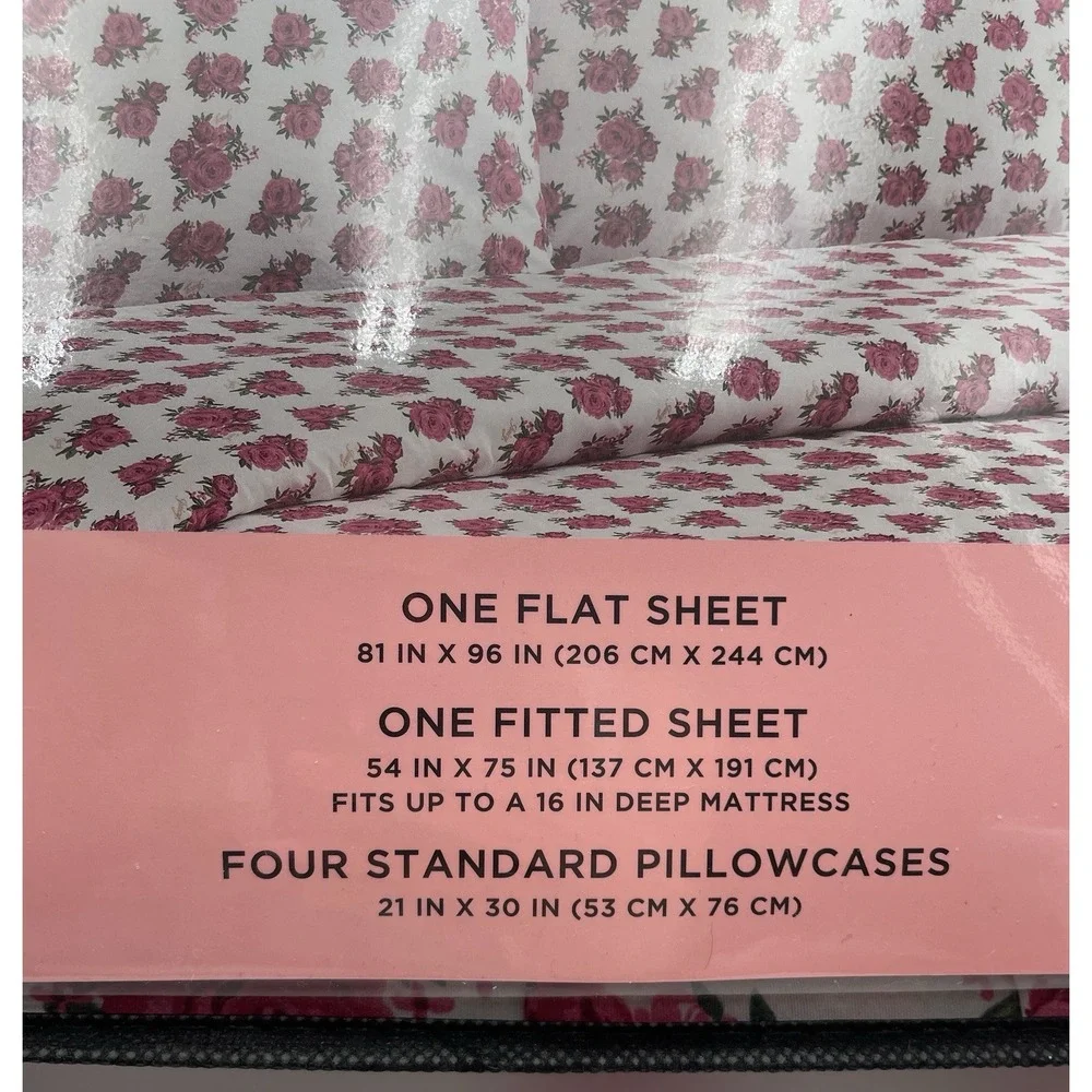 JUICY COUTURE Floral‎ Coquette FULL Sheet Set NWT